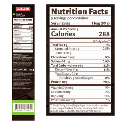 Yarmarka Boil-in-Bag Wheat Bulgur Fine 5x80Gr (14.1 Oz)