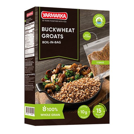 Yarmarka Boil-in-Bag Buckwheat Groats – 5 x 80g (14.1 oz)