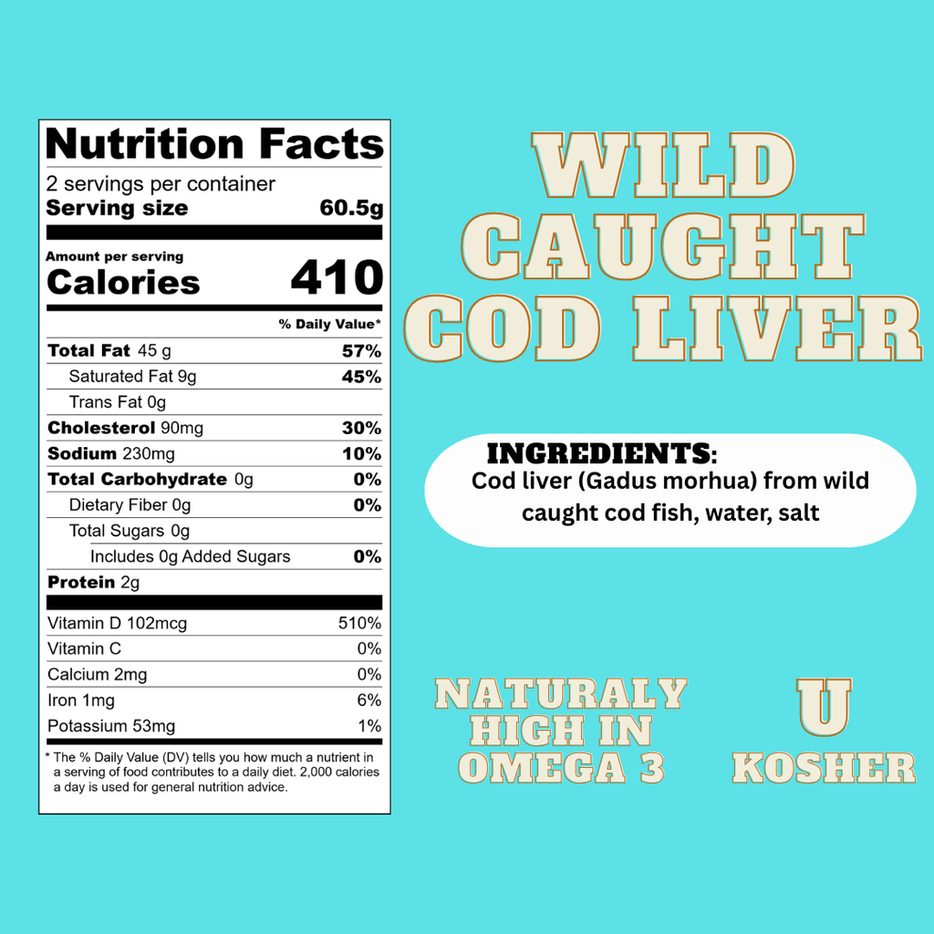 Foie Gras of the Sea Icelandic Wild Caught Cod Liver - Canned in Own Oil, 4.3 oz