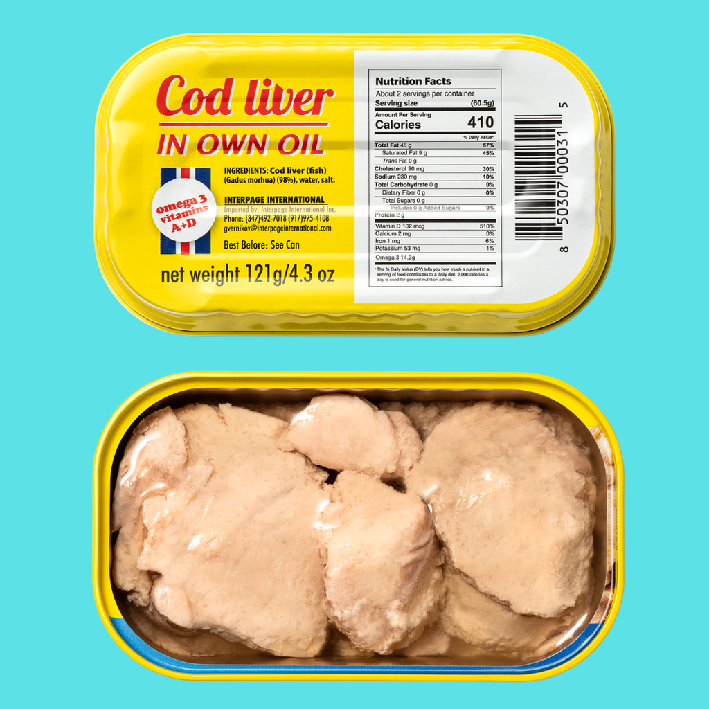 Foie Gras of the Sea Icelandic Wild Caught Cod Liver - Canned in Own Oil, 4.3 oz