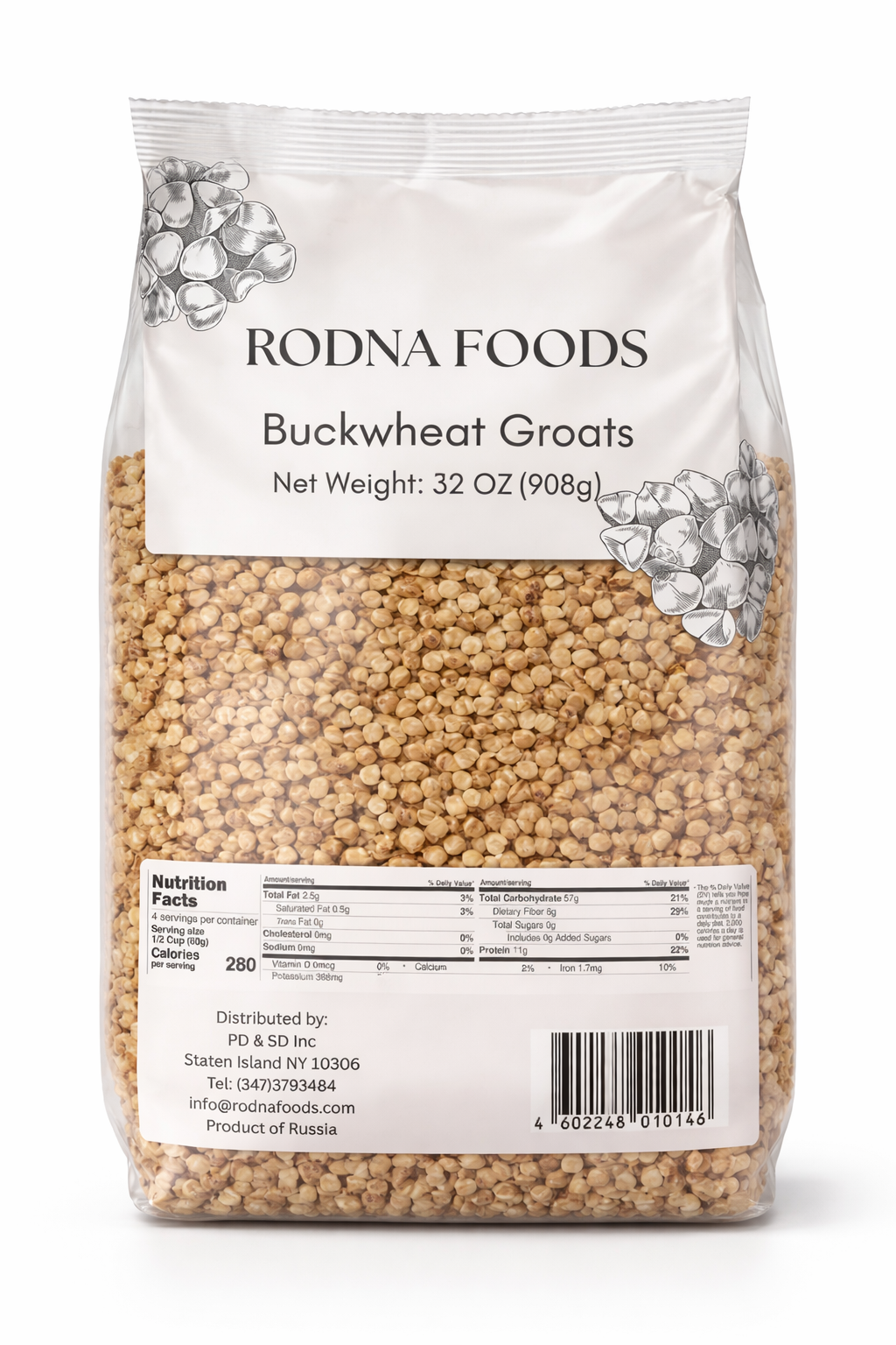 Rodna Foods Buckwheat Groats 32 oz (908g)