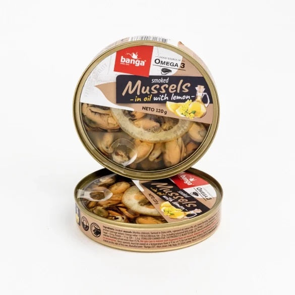 Banga Smoked Mussels in Oil with Lemon 120g (4.3 oz)