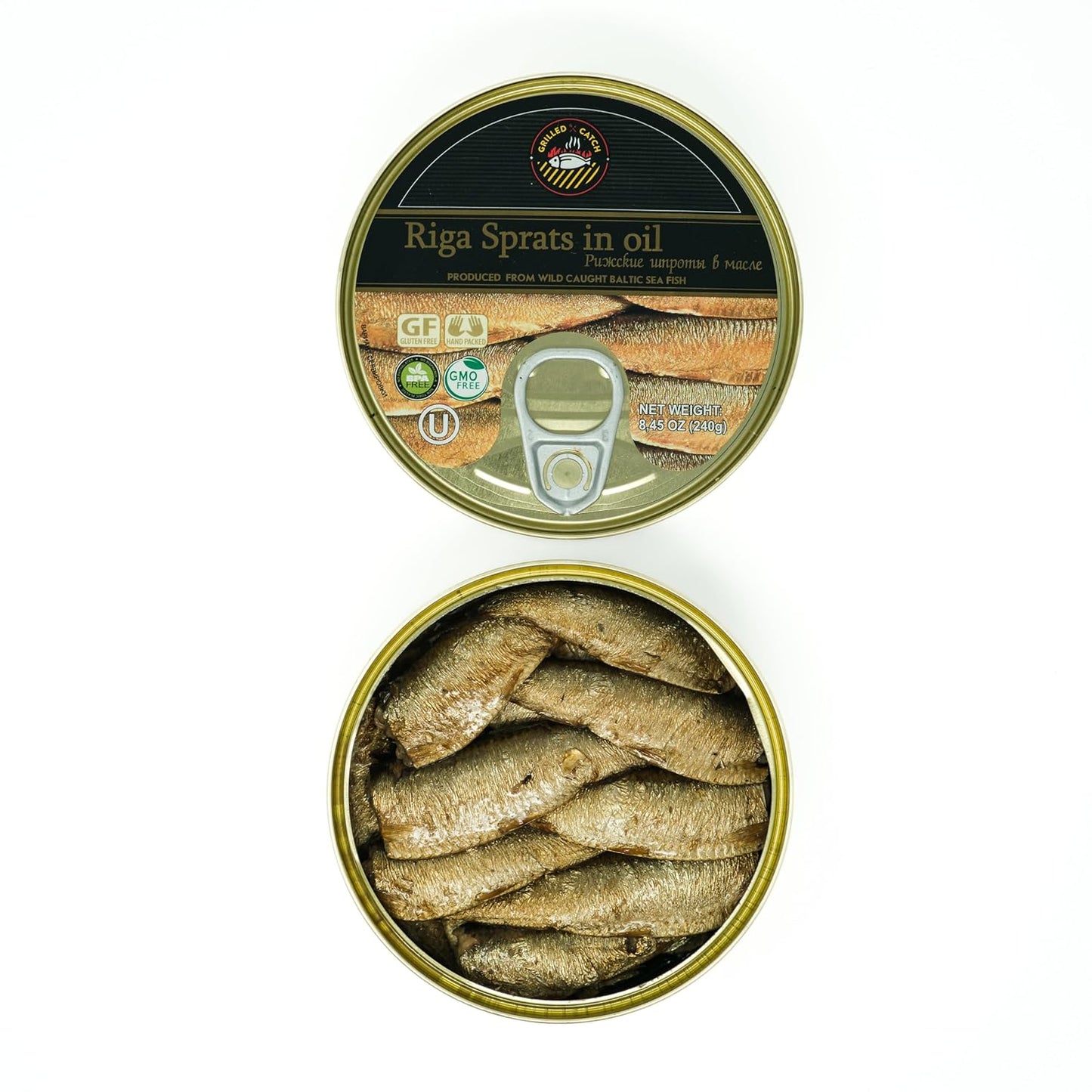 Grilled Catch Riga Sprats - Smoked Brisling Sardines in Oil 8.45 oz (240 g)
