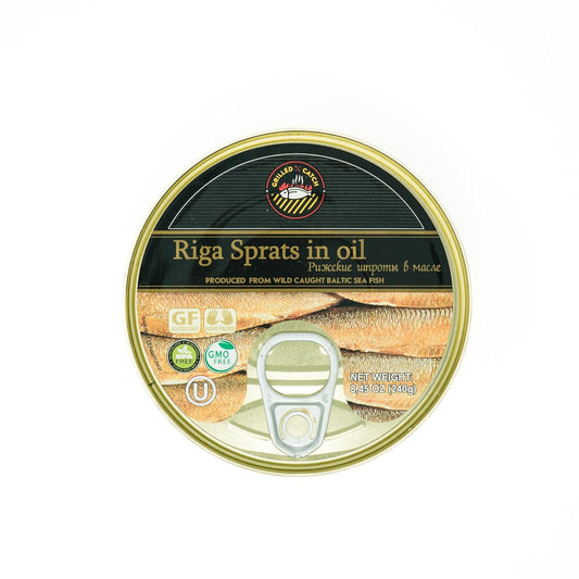 Grilled Catch Riga Sprats - Smoked Brisling Sardines in Oil 8.45 oz (240 g)
