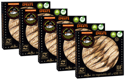 Grilled Catch Smoked Riga Sprats in olive oil, 4.2 Ounce