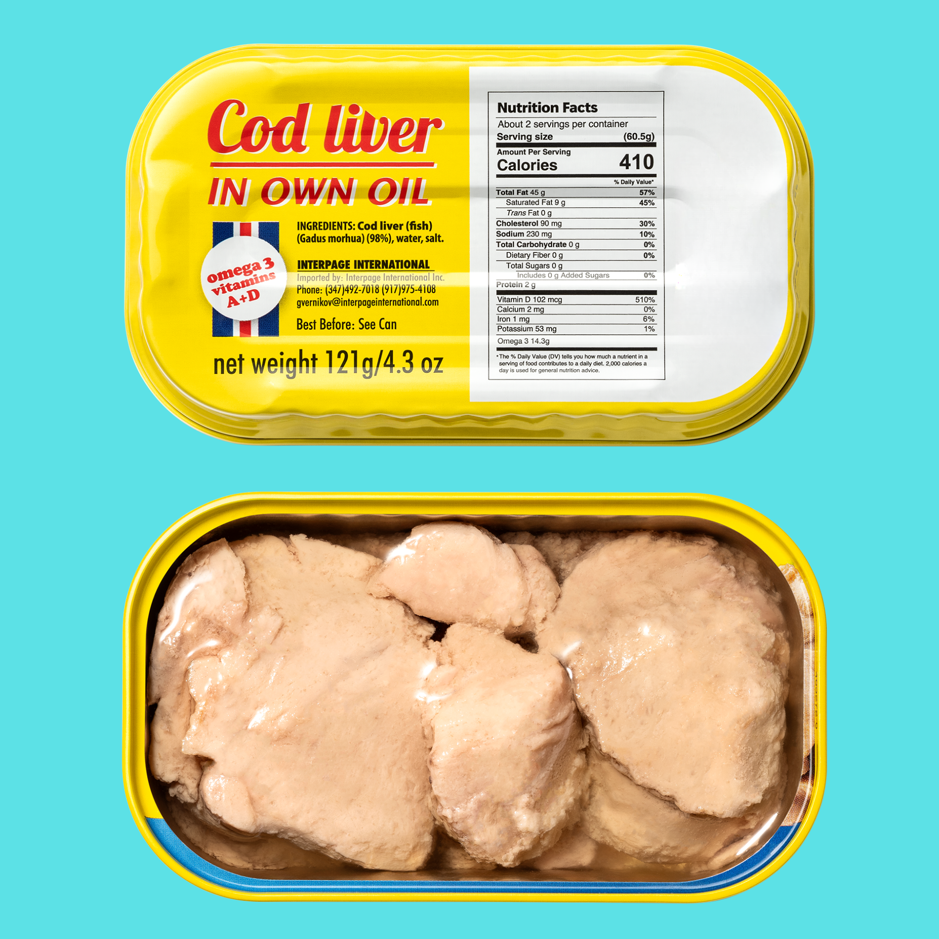 Foie Gras of the Sea Wild-Caught Icelandic Cod Liver in Own Oil 4.3 oz