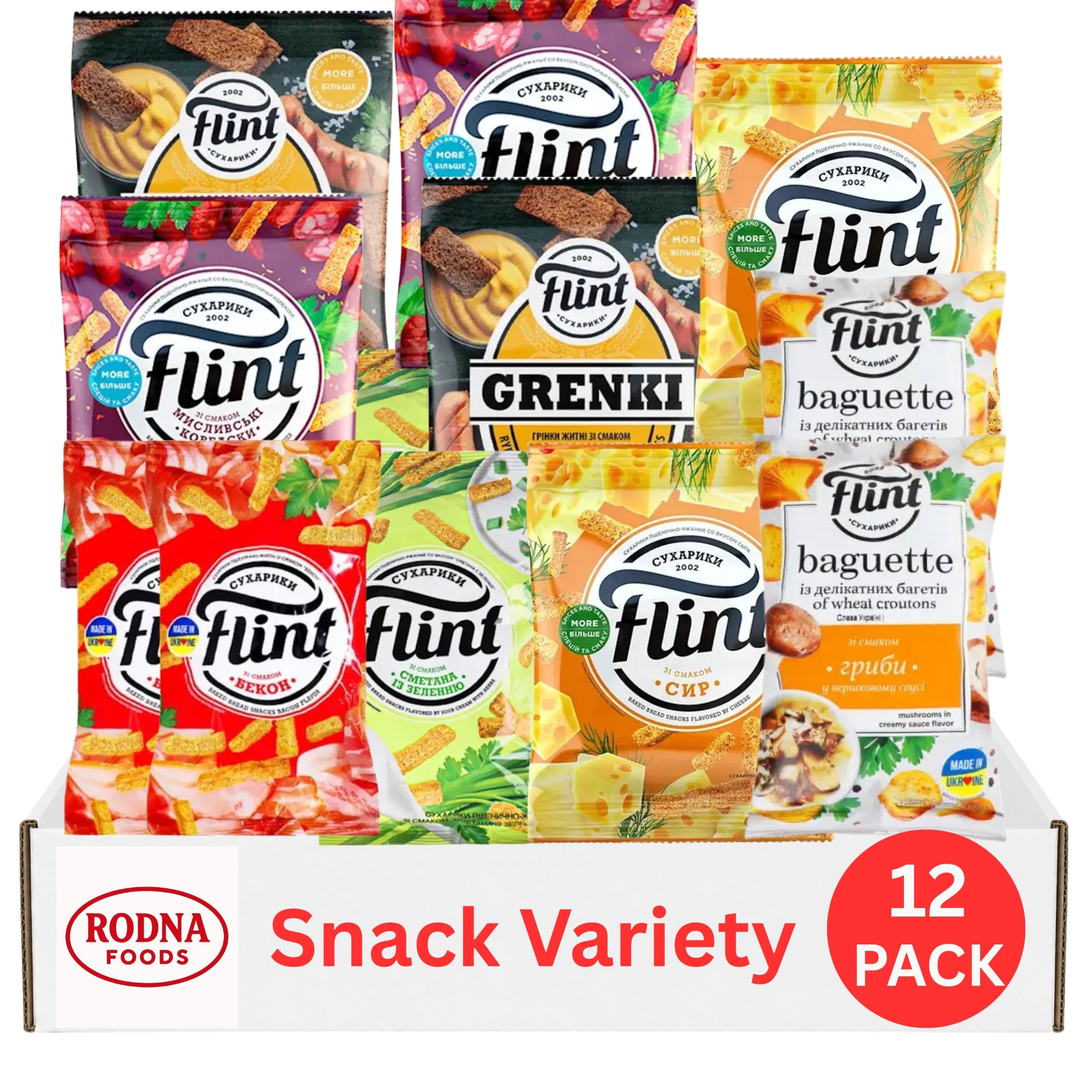 Rodna Foods Flint Flavored Bread Rusks Variety Pack 12 count
