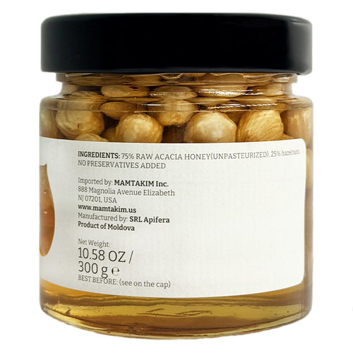 Belevini Acacia Honey with Hazelnut 10.58 oz