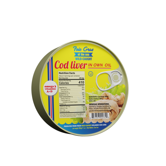 Foie Gras of the Sea Icelandic Canned Cod Liver in Oil, 7.1 oz Wild Caught