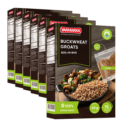 Yarmarka Boil-in-Bag Buckwheat Groats – 5 x 80g (14.1 oz)